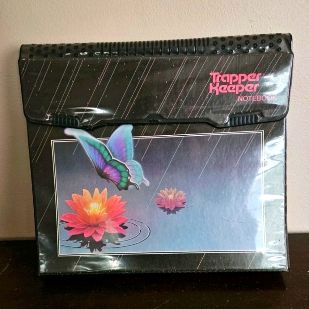 Vintage Mead Trapper Keeper 1980s Notebook Butterfly Water Lily 29096 Nice